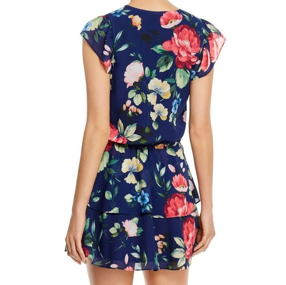 NWT Yumi Kim Chelsea Elastic Waist Plaid Floral Print Short Sleeve Mini Dress M. - Picture 12 of 16